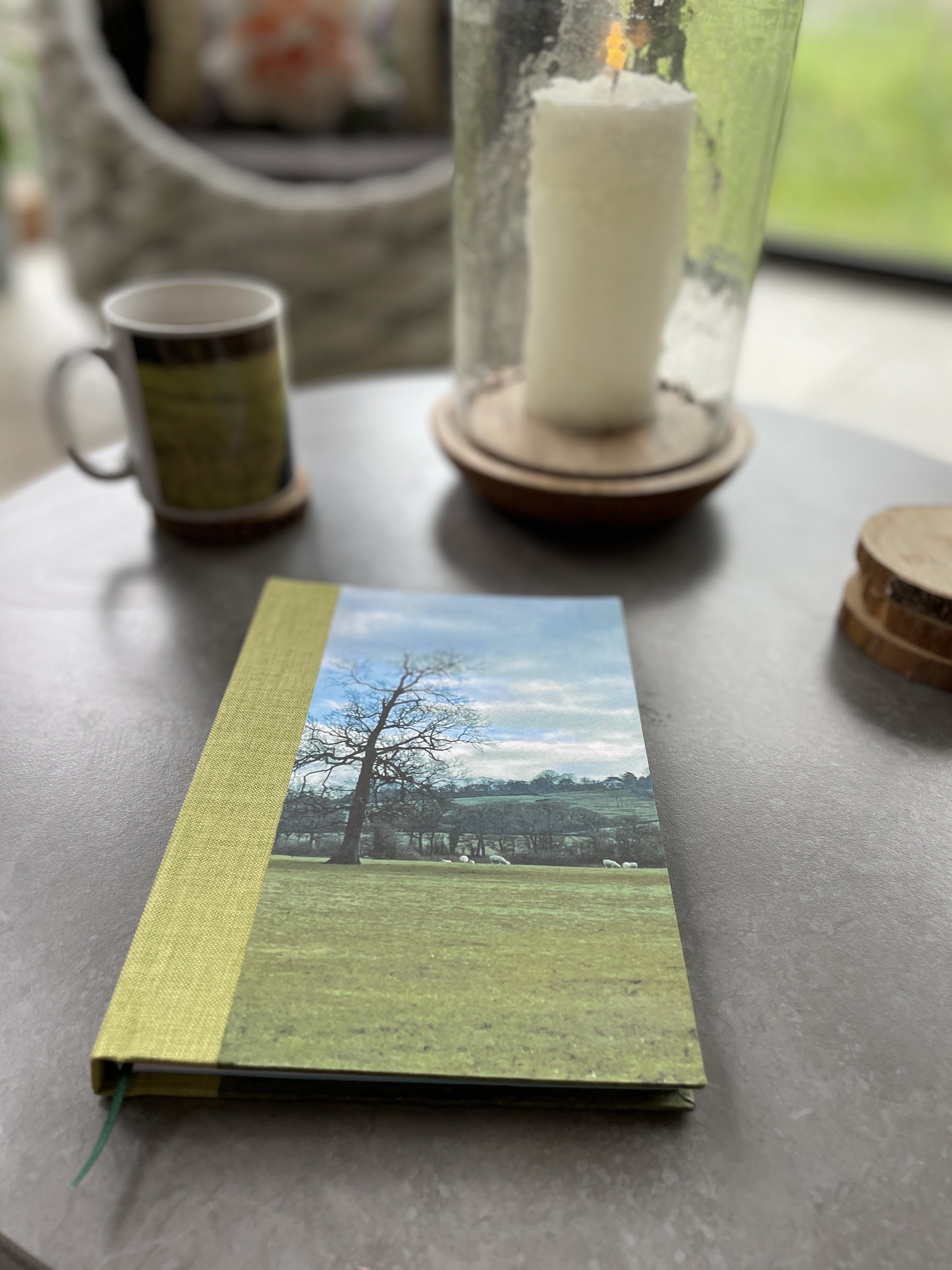 OOAK A5 Hand bound Hardback Notebook with Cloth Spine - Country Sheep Design