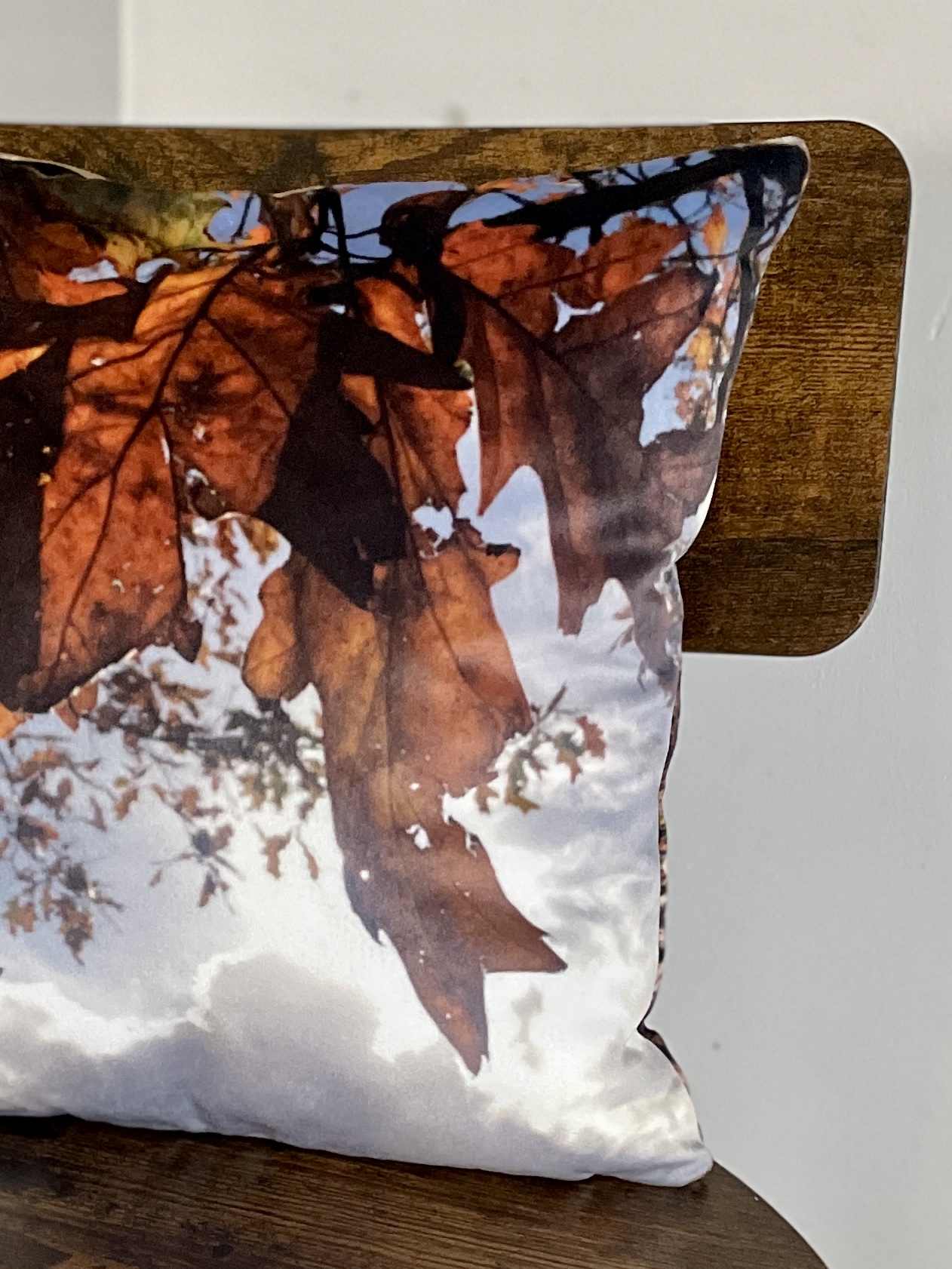HANDMADE Autumn Leaves/ Pumpkin Velvet Reversible Floral Cushion Cover - Halloween Décor