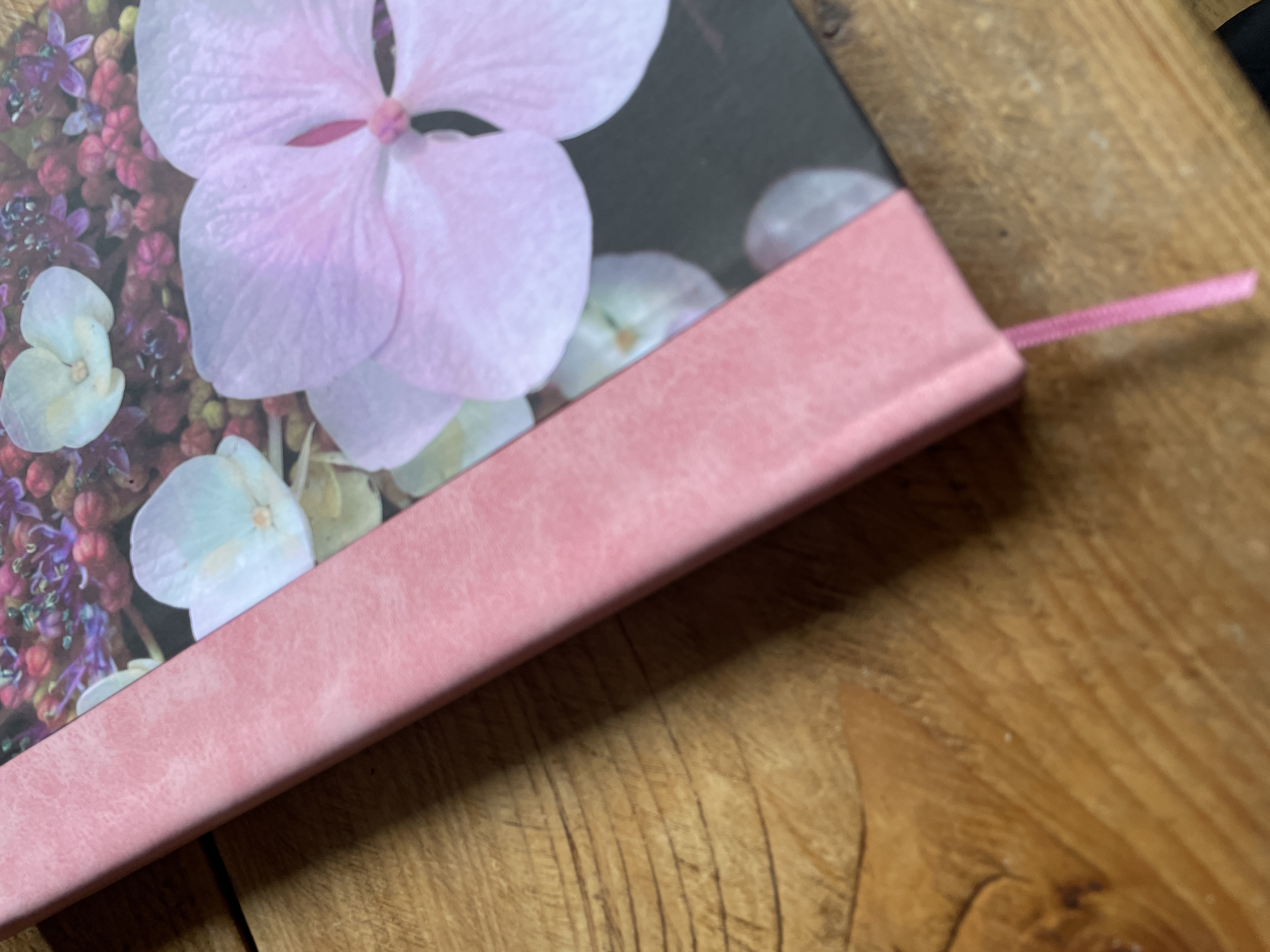 OOAK A5 Hand bound Hardback Notebook with Faux Leather Book Cloth Spine - Floral Design