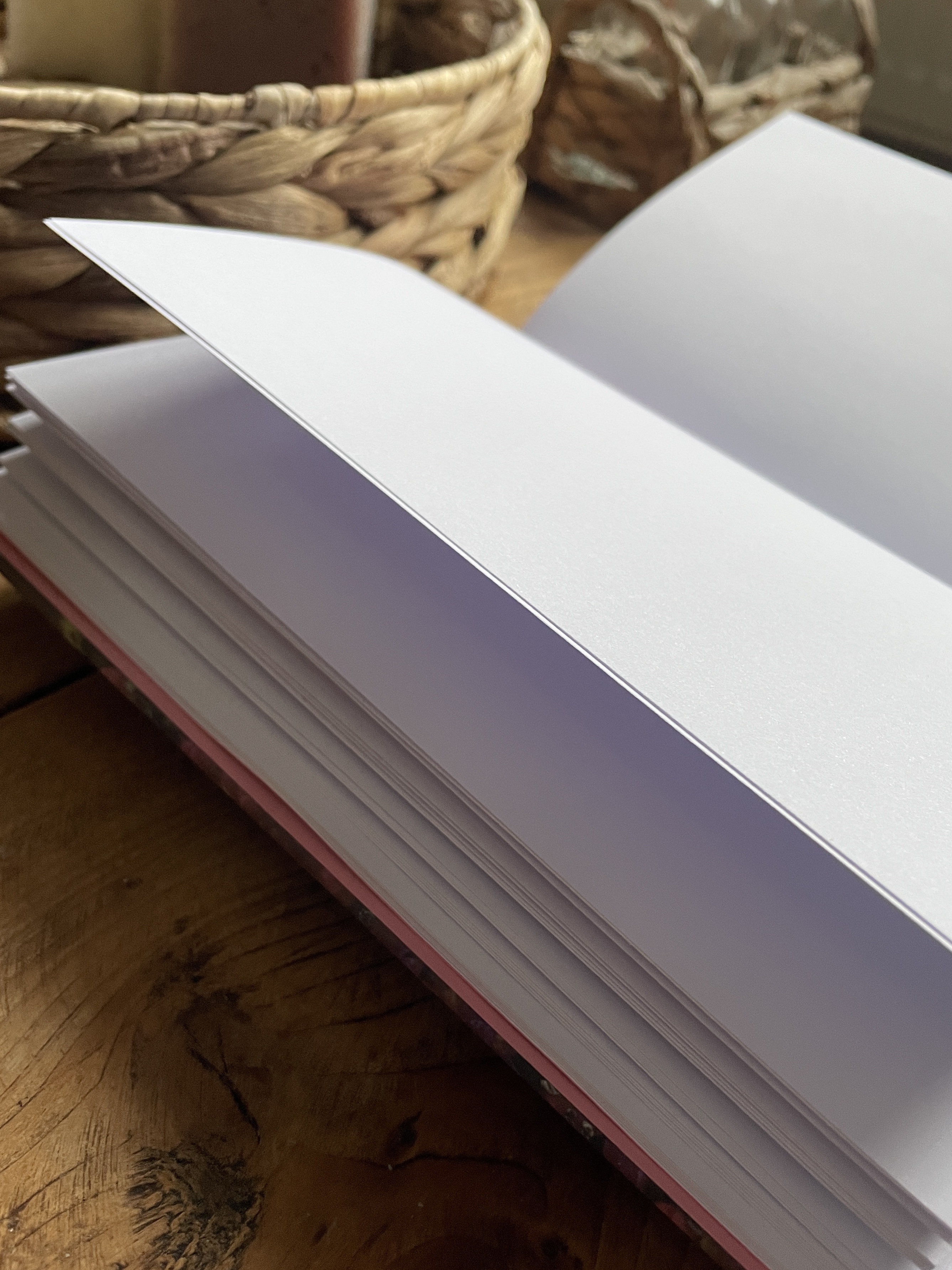 OOAK A5 Hand bound Hardback Notebook with Faux Leather Book Cloth Spine - Floral Design