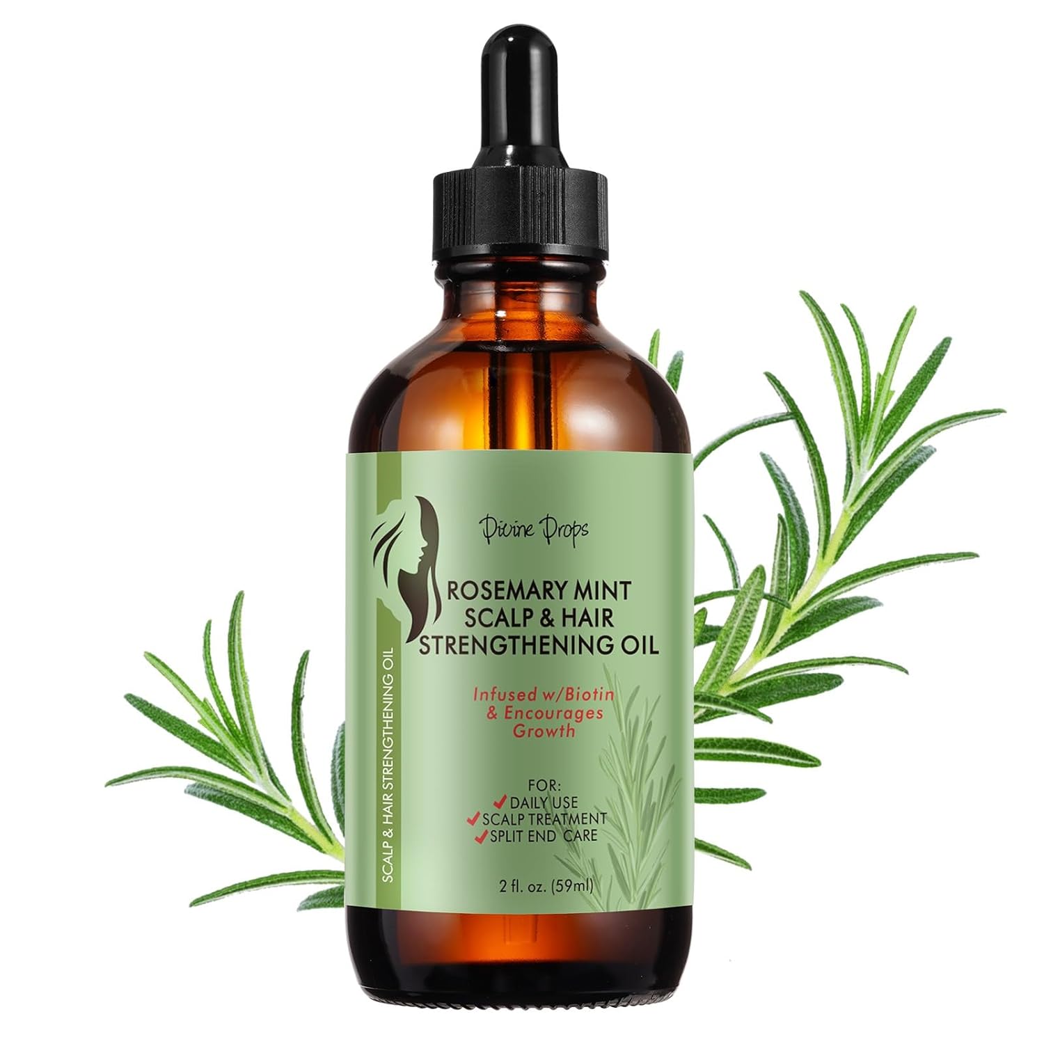 Divine Drop Rosemary Hair Oil – Nourishing Biotin Scalp Treatment