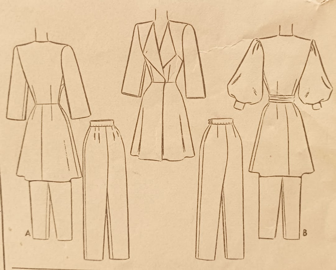 1940s Style 2pc Lounge Pajamas Set Blouse and Pants Custom Made in Your Size From a Vintage Pattern 1946