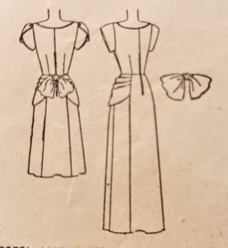 1940s Style Scoop Neck with Peplum Aline Skirt Short or Long Length Custom Made in Your Size From a Vintage Pattern 1947