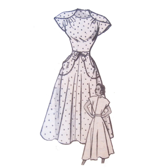 1950s Style Wrap Around House Dress with Dutch Pockets Custom Made in Your Size From a Vintage Pattern 1950