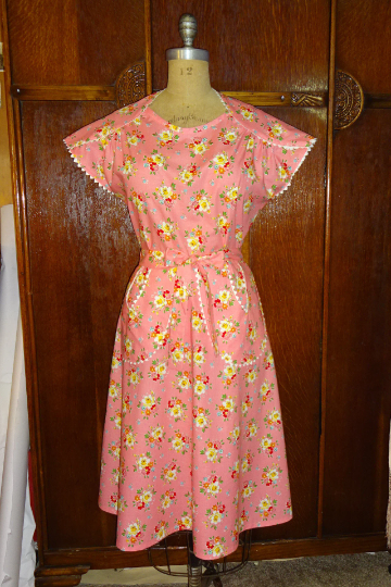 1950s Style Wrap Around House Dress with Dutch Pockets Custom Made in Your Size From a Vintage Pattern 1950