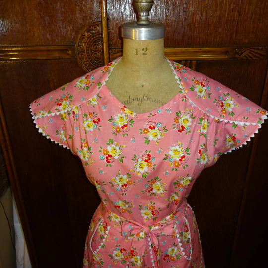 1950s Style Wrap Around House Dress with Dutch Pockets Custom Made in Your Size From a Vintage Pattern 1950
