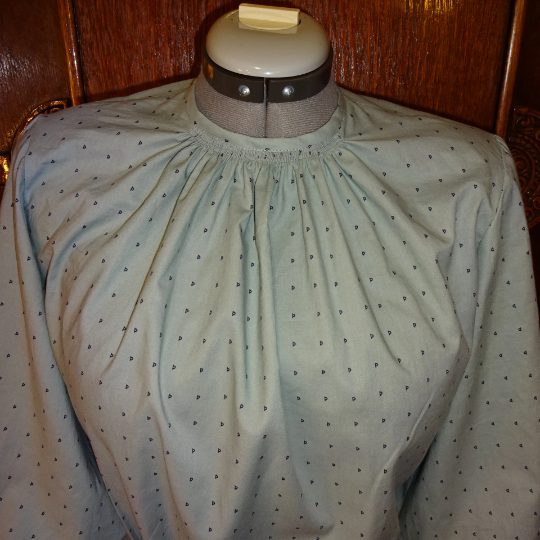 1940s Style Gathered Neck Blouse with Full Lantern Sleeves Custom Made in Your Size From a Vintage Pattern 1946