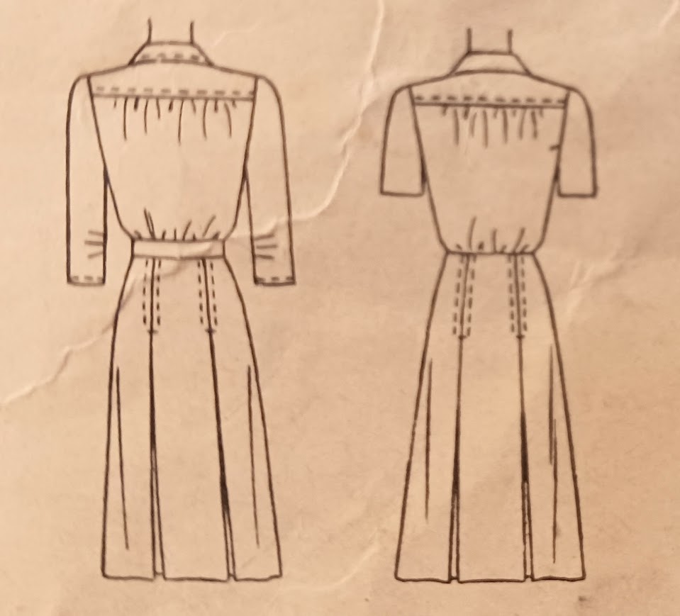 1940s Style Classic Shirt Dress With Notched Collar Custom Made in Your Size From a Vintage Pattern 1943