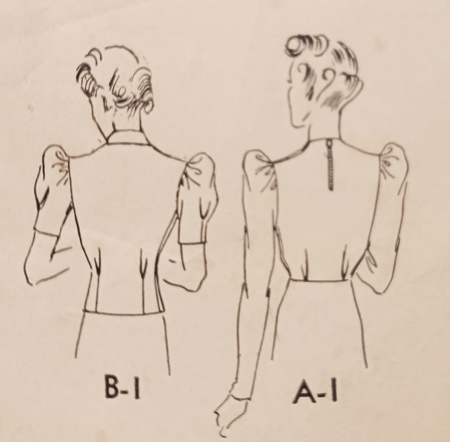 1930s Style Blouse Button Up or Cowl Neck with Puffed Sleeves Custom Made in Your Size From a Vintage Pattern 1938