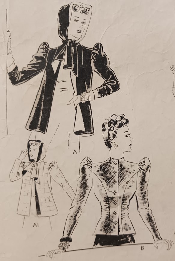 1930s Style Puffed Sleeve Blouse or Hooded Jacket Custom Made in Your Size From a Vintage Pattern 1939