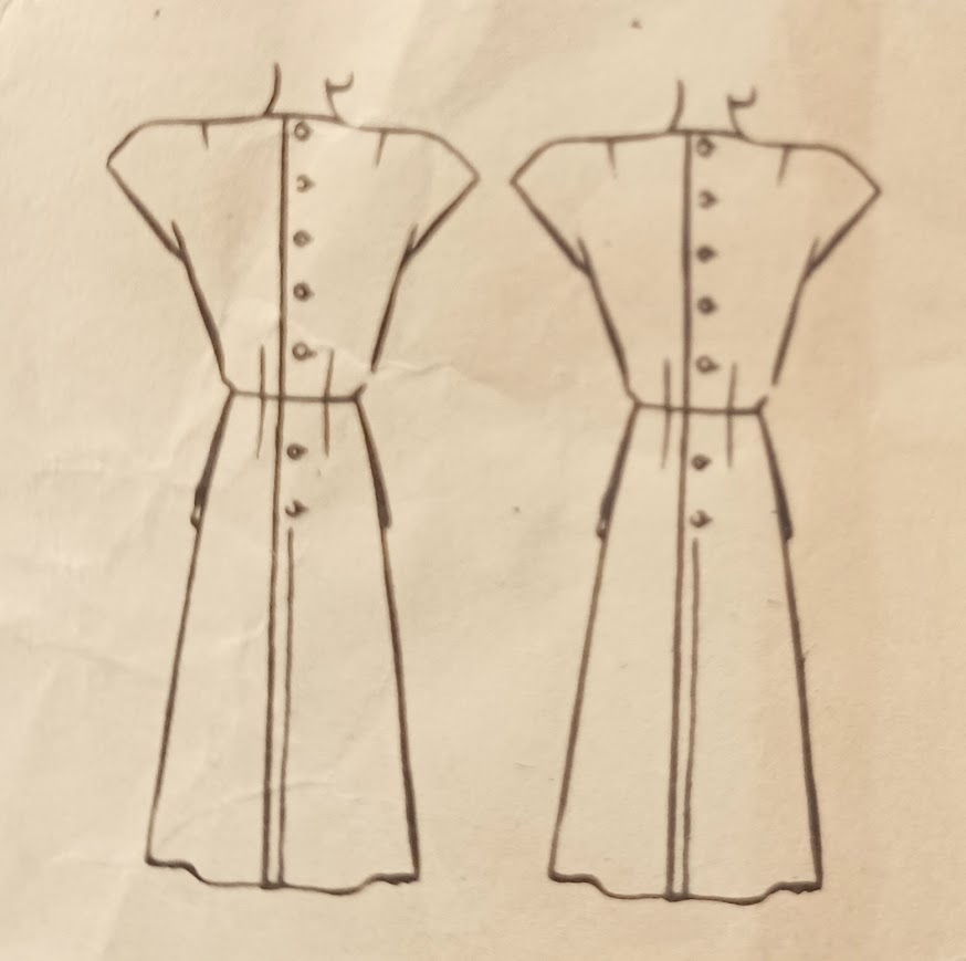 1940s Style Cap Sleeve Color Block Dress with Saddle Pockets Custom Made in Your Size From a Vintage Pattern 1946