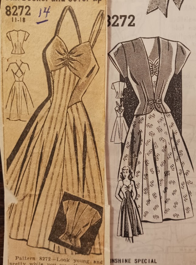 1940s Style Gathered Bust Summer Dress and Cover Up Blouse Custom Made in Your Size From a Vintage Pattern 1948