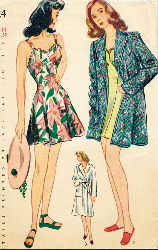 1940s Style One Piece Swimsuit Dress with Beach Coat Custom Made in Your Size From a Vintage Pattern 1943
