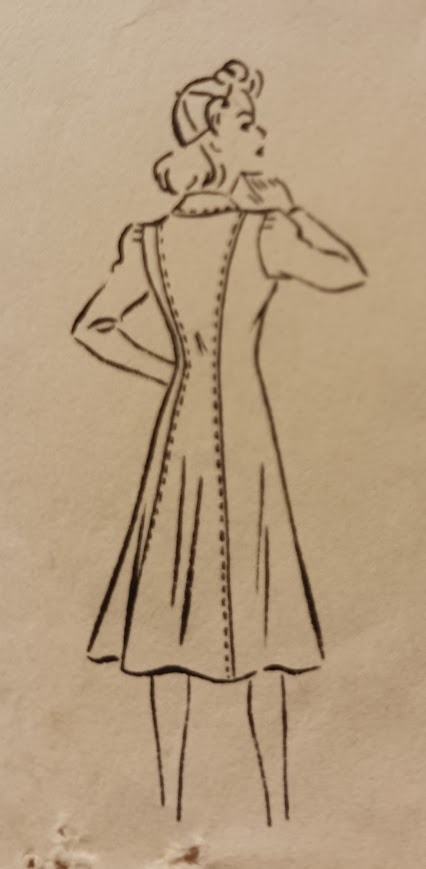 1940s Style Double Breasted Princess Seam Coat Raincoat Custom Made in Your Size From a Vintage Pattern 1940