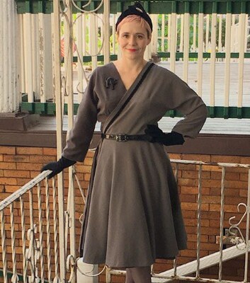 1950s Style Half and Half Dress with Full Circle Skirt Custom Made in Your Size From a Vintage Pattern 1952