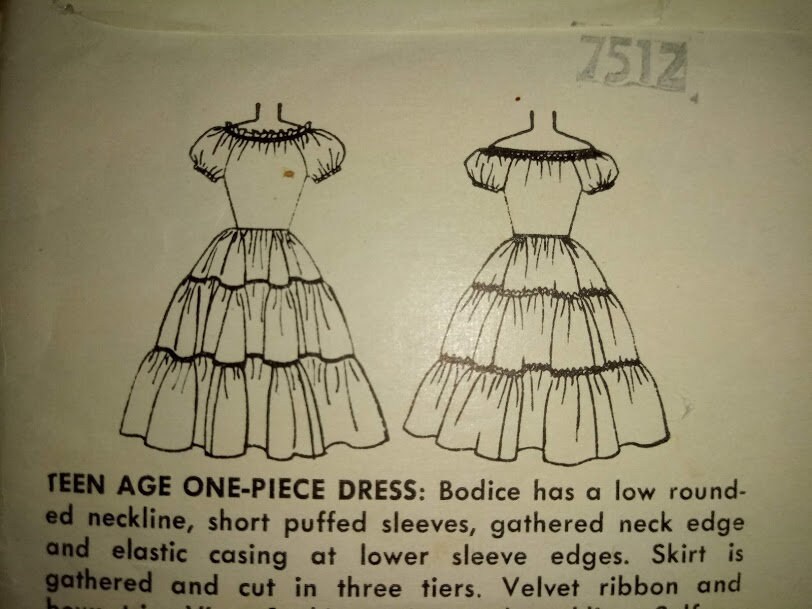 1950s Style Puffed Sleeve Patio Dress with Super Full Gathered Skirt Custom Made in Your Size From a Vintage Pattern 1952