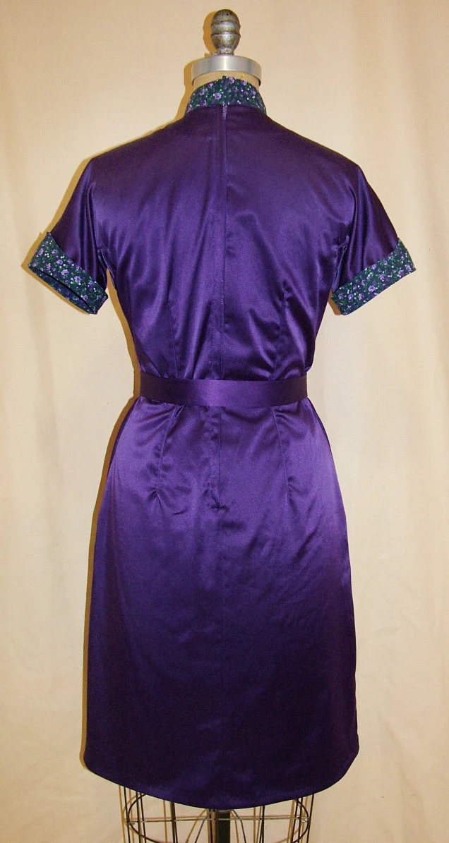 1950s Style Classic Button Up Dress with Mandarin Collar and Pencil Skirt Custom Made in Your Size From a Vintage Pattern 1955