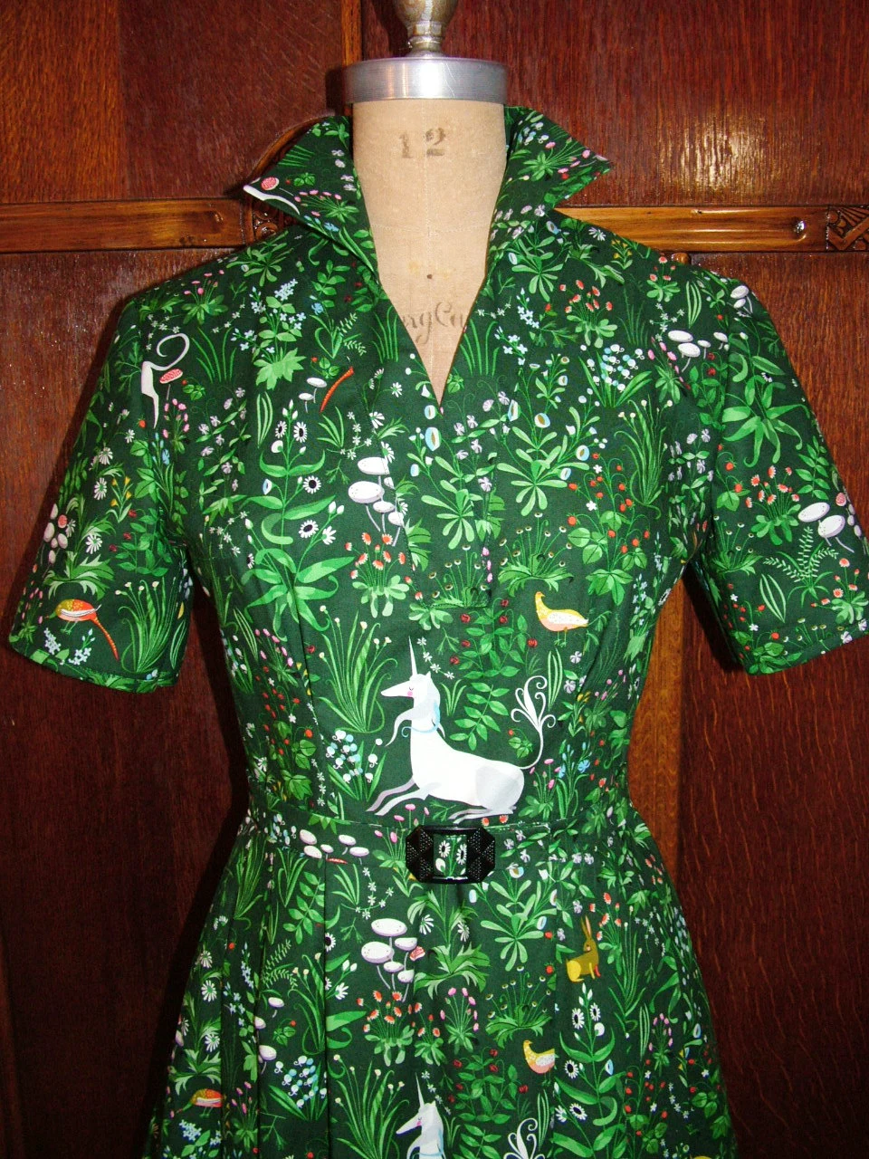 1950s Style Wing Collar Shirt Dress with Pencil Skirt or Full Pleated Skirt Custom Made in Your Size From a Vintage Pattern 1956