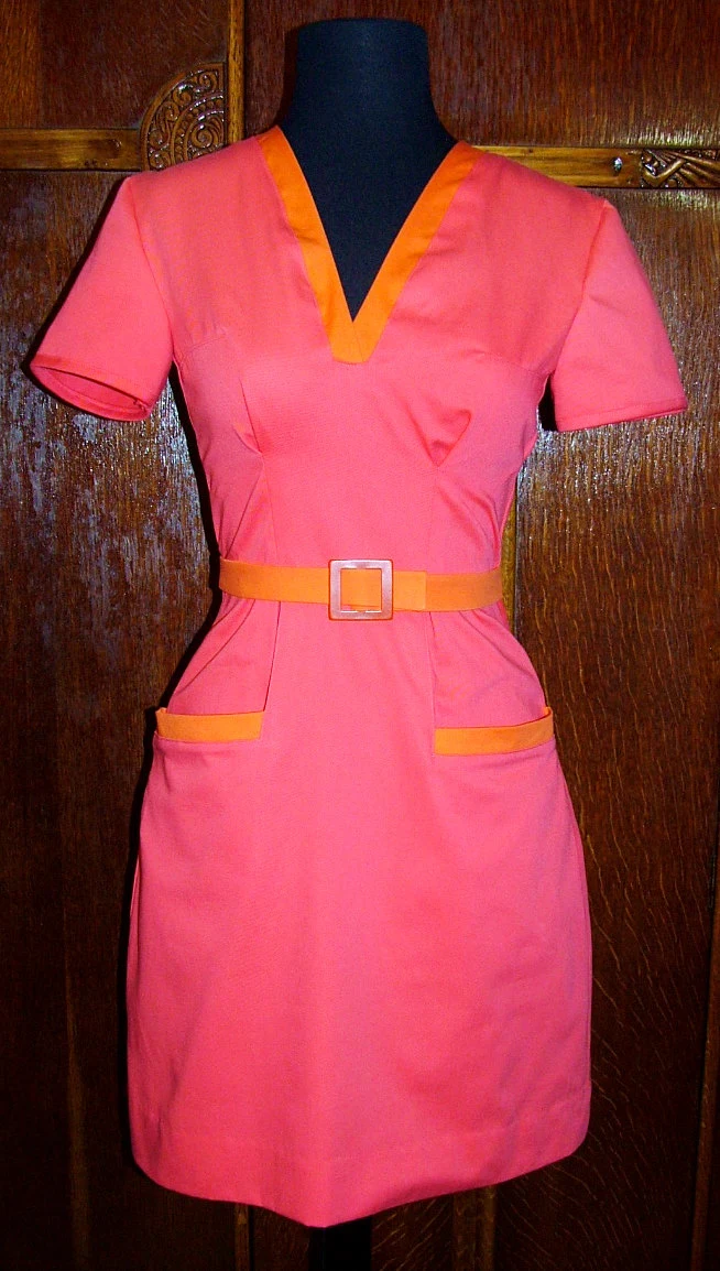 1950s Style Wing Collar Shirt Dress with Pencil Skirt or Full Pleated Skirt Custom Made in Your Size From a Vintage Pattern 1956