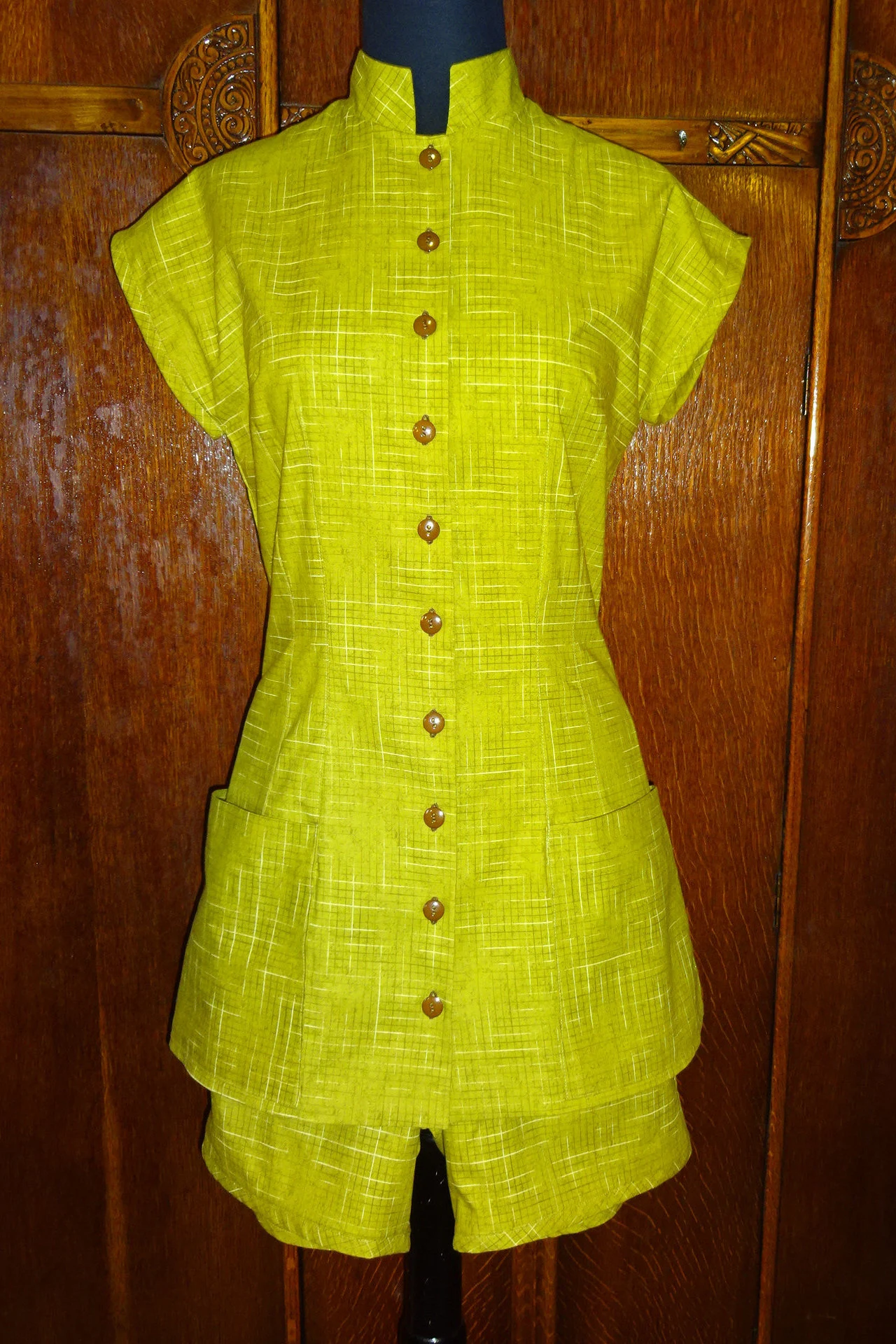 1950s Style Tea Timer 2pc Dress and Shorts Set Playsuit Custom Made in Your Size From a Vintage Pattern 1956