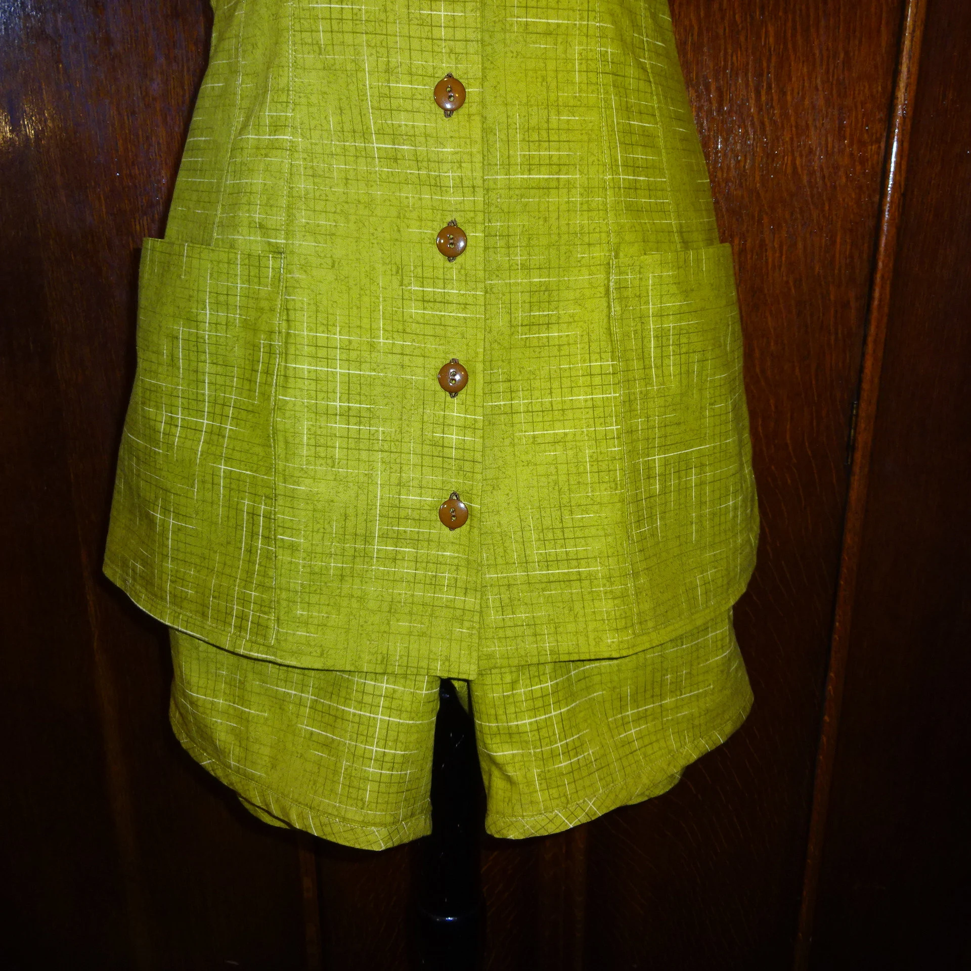 1950s Style Tea Timer 2pc Dress and Shorts Set Playsuit Custom Made in Your Size From a Vintage Pattern 1956