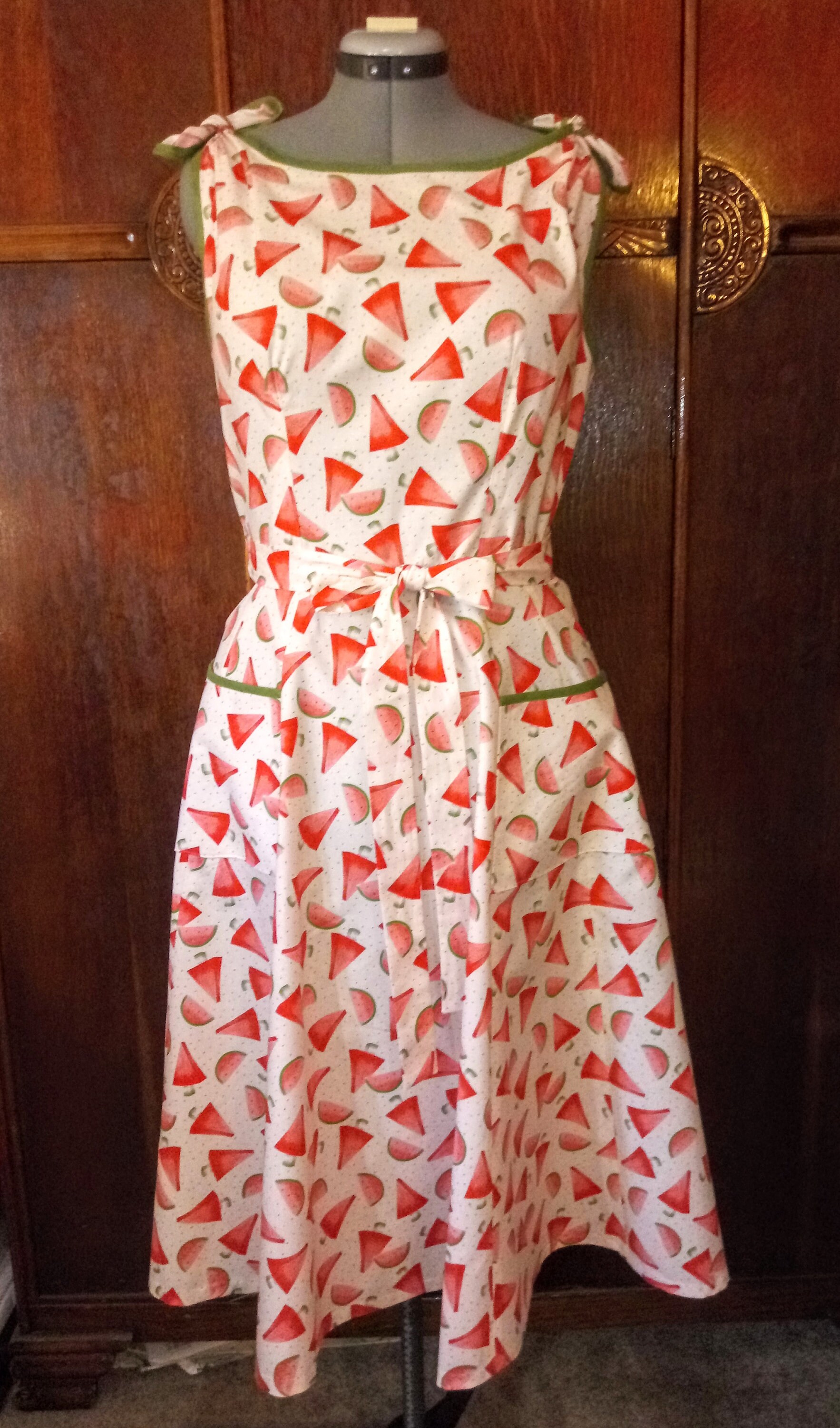 1950s Style Wrap Around Dress with Shoulder Bows and Pockets Custom Made in Your Size From a Vintage Pattern 1955