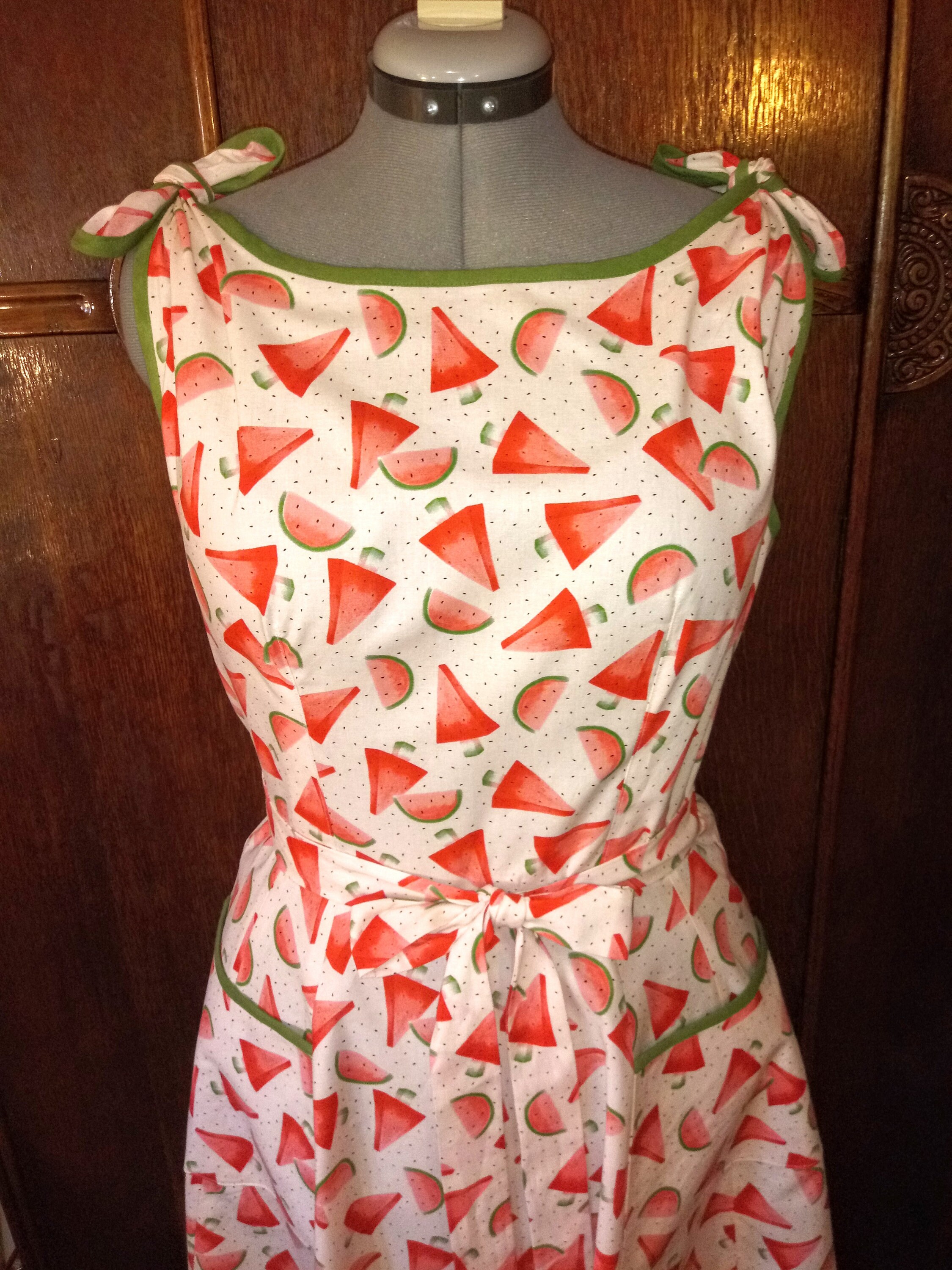 1950s Style Wrap Around Dress with Shoulder Bows and Pockets Custom Made in Your Size From a Vintage Pattern 1955