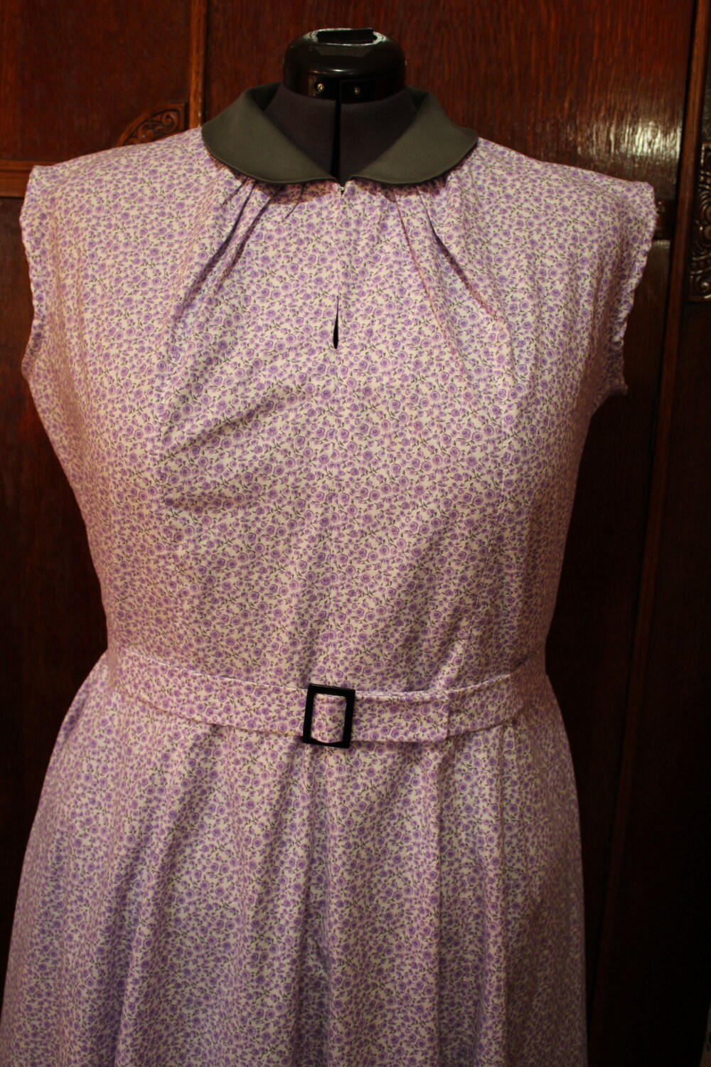 1950s Style Peter Pan Collar Sleeveless Summer Dress with Full Circle Skirt Custom Made in Your Size From a Vintage Pattern 1955