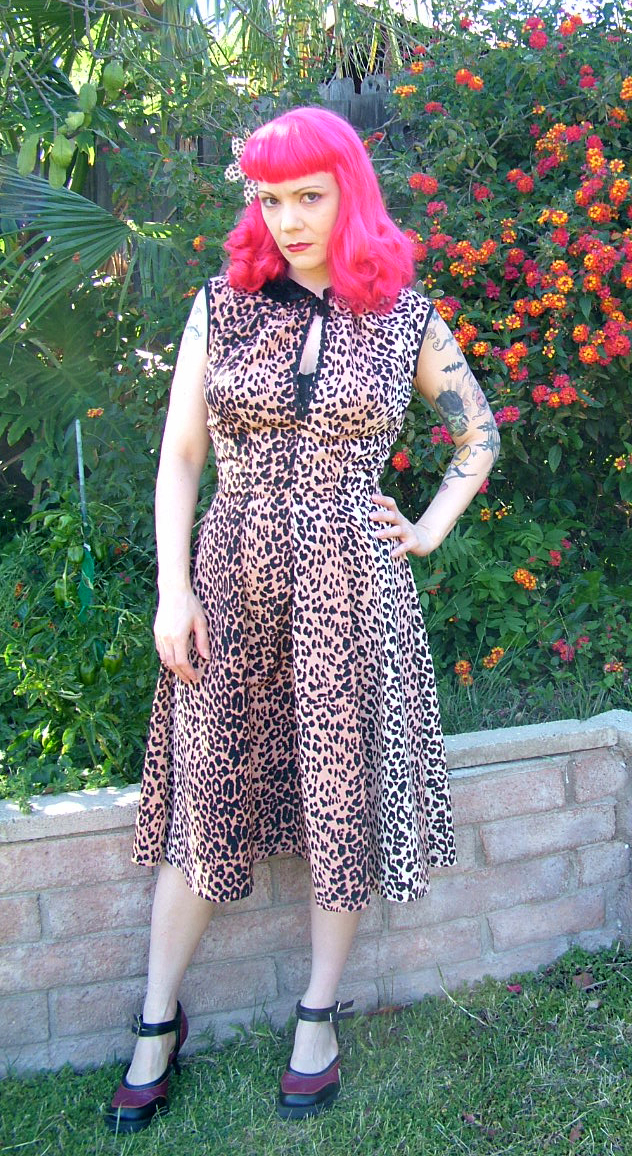 1950s Style Peter Pan Collar Sleeveless Summer Dress with Full Circle Skirt Custom Made in Your Size From a Vintage Pattern 1955