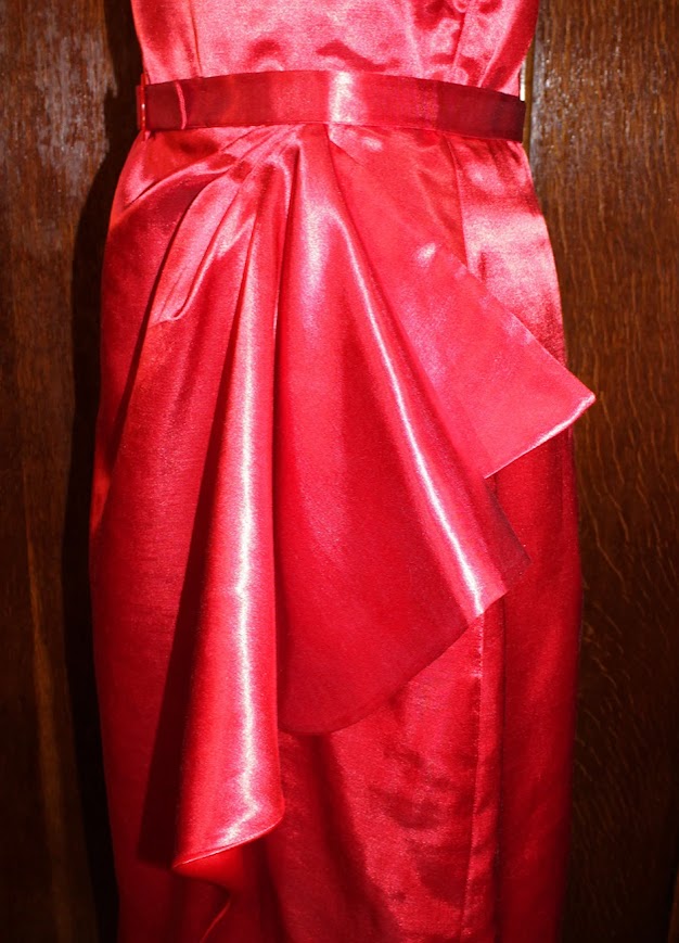 1950s Style Dramatic Side Drape Sarong Skirt Asymmetrical Dress Custom Made in Your Size From a Vintage Pattern 1951