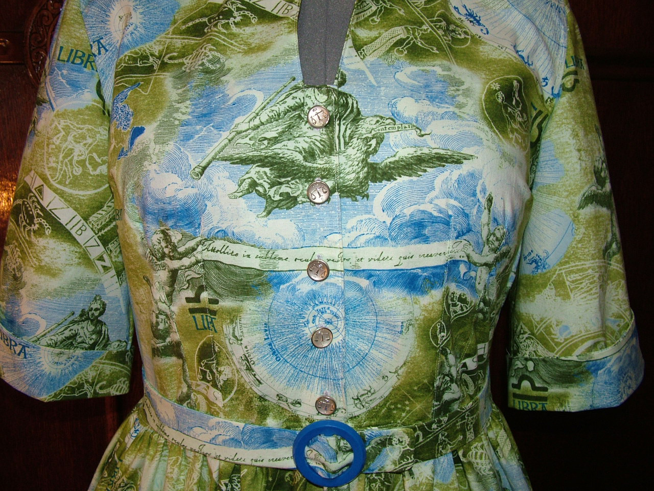 1950s Style Classic Shirt Dress with Plunging Neckline High Collar and Gathered Skirt Custom Made in Your Size From a Vintage Pattern 1951