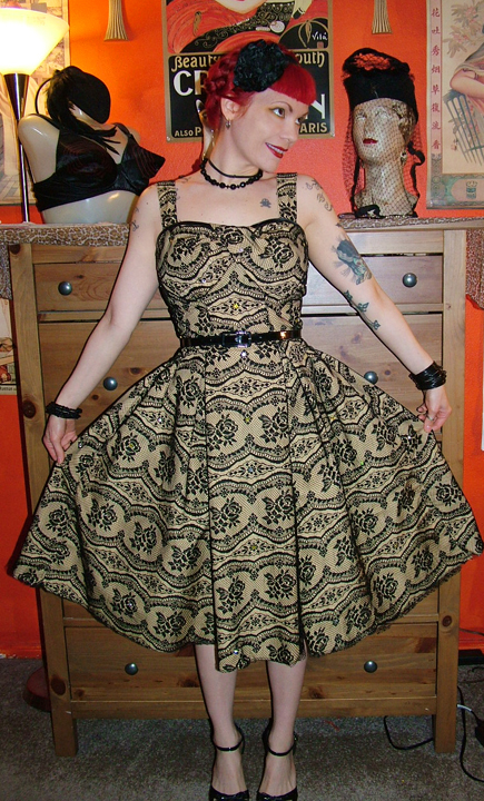 1950s Style Gathered Cross Over Bust Dress With Full Box Pleated Circle Skirt Custom Made in Your Size From a Vintage Pattern 1956