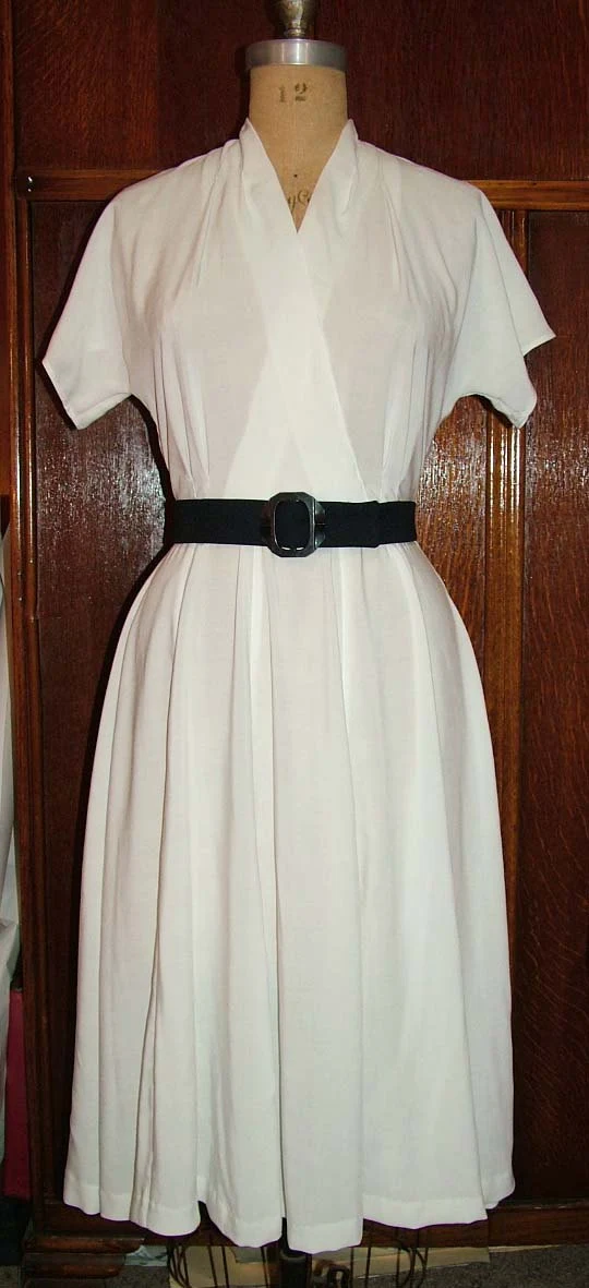 1950s Style V Neck Surplice Dress with Full Eight Gore Skirt Custom Made in Your Size From a Vintage Pattern 1956