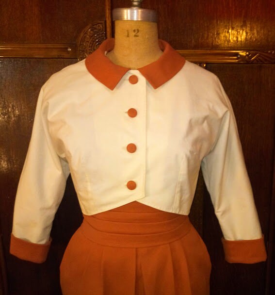 1950s Style Pencil Skirt Dress With Boat Neck Cummerbund Belt and Jacket Custom Made in Your Size From a Vintage Pattern 1957