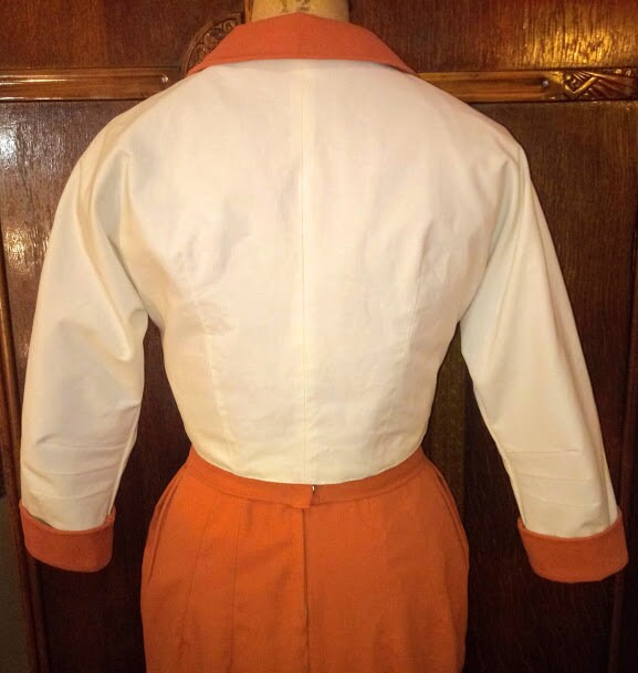 1950s Style Pencil Skirt Dress With Boat Neck Cummerbund Belt and Jacket Custom Made in Your Size From a Vintage Pattern 1957