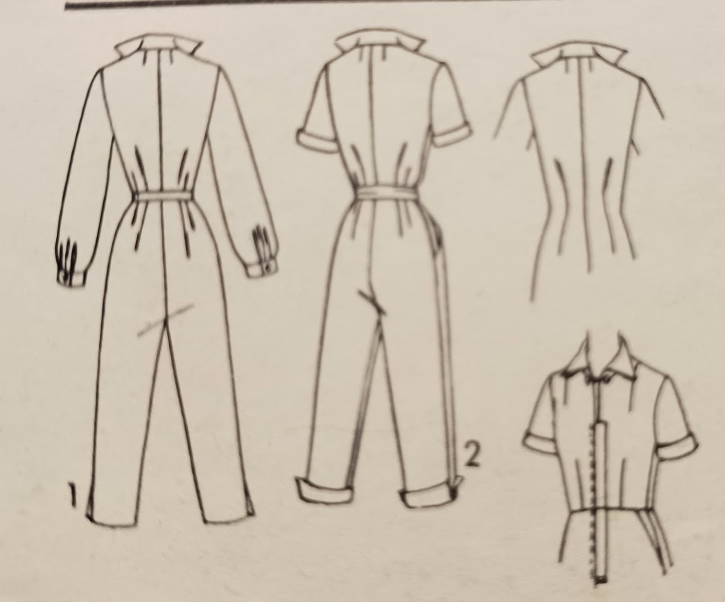 1950s Style Coverall Jumpsuit with Wing Collar and Capri Pants Custom Made in Your Size From a Vintage Pattern 1955