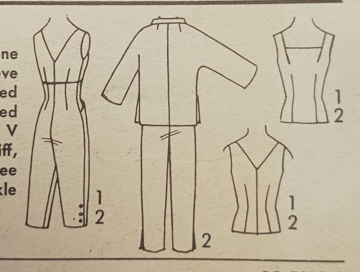 1950s Style 3pc High Waist Capri Square Neck Blouse or Funnel Neck Jacket Custom Made in Your Size From a Vintage Pattern 1955