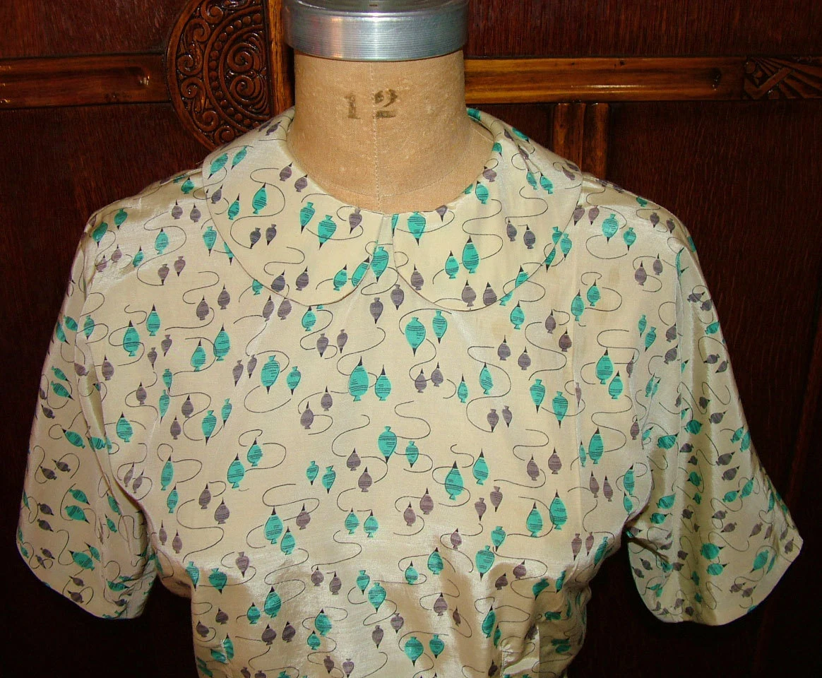 1950s Style Peter Pan Collar or Mock Neck Blouse Custom Made in Your Size From a Vintage Pattern 1953