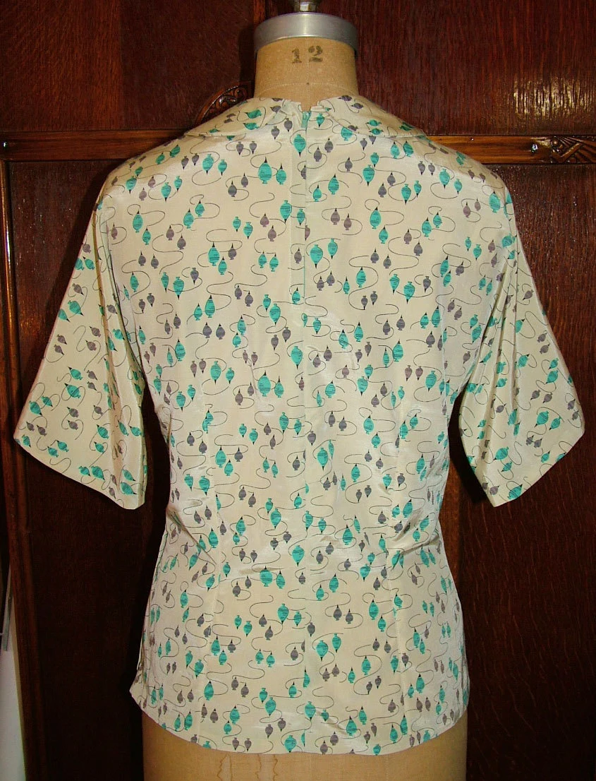 1950s Style Peter Pan Collar or Mock Neck Blouse Custom Made in Your Size From a Vintage Pattern 1953