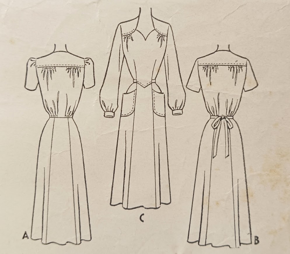 1950s Style Sweetheart Neck House Dress with 6 Gore Skirt and Patch Pockets Custom Made in Your Size From a Vintage Pattern 1951