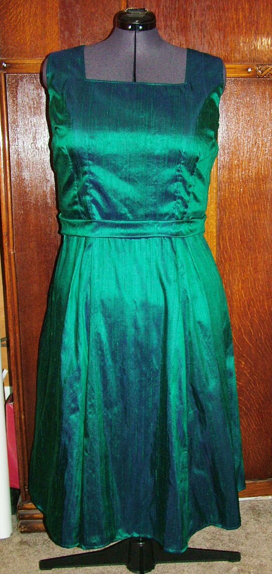 1950s Style Square Neck Dress With Full Eight Gore Skirt with Stole Custom Made in Your Size From a Vintage Pattern 1953