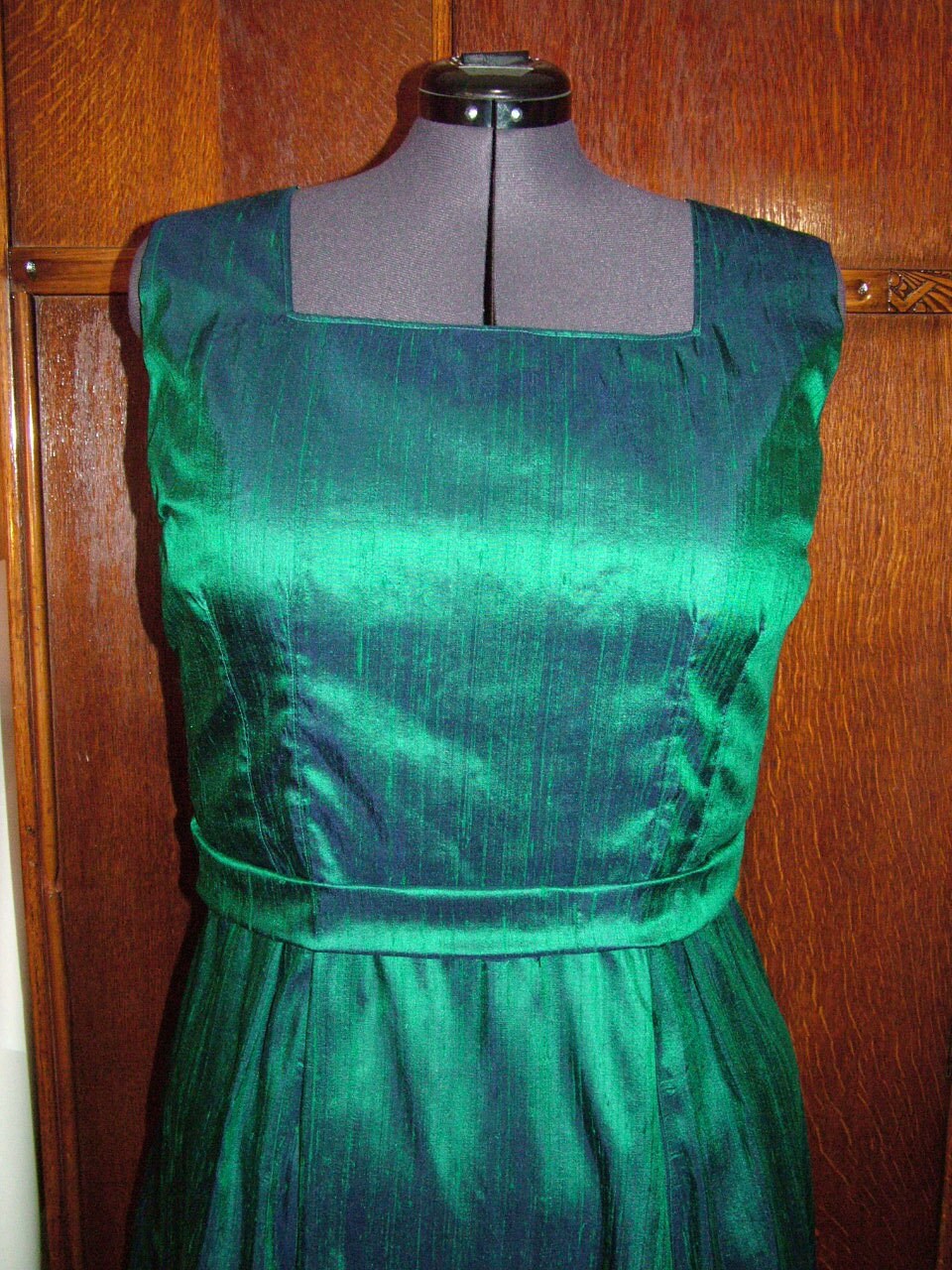 1950s Style Square Neck Dress With Full Eight Gore Skirt with Stole Custom Made in Your Size From a Vintage Pattern 1953