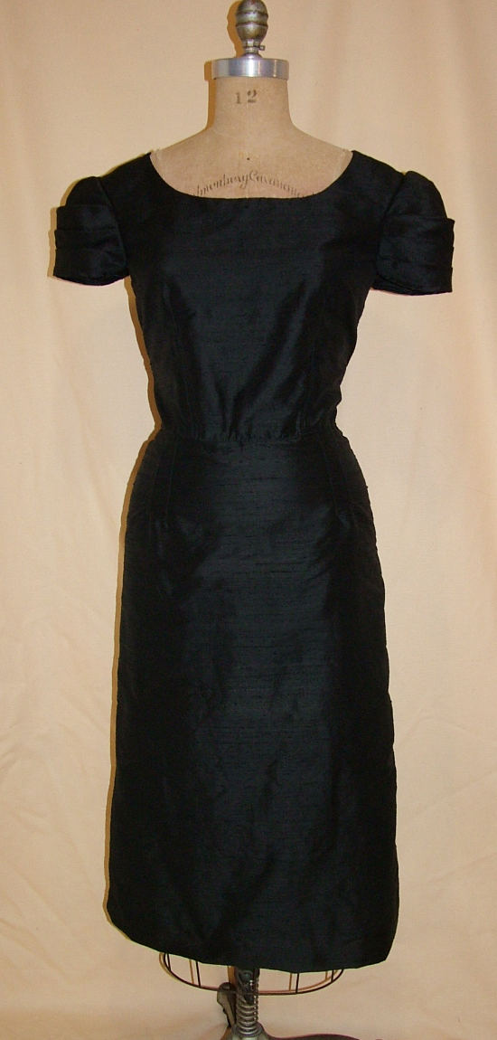1950s Style Scoop Neck Wiggle Dress With Detachable Peplum Bustle Custom Made in Your Size From a Vintage Pattern 1951