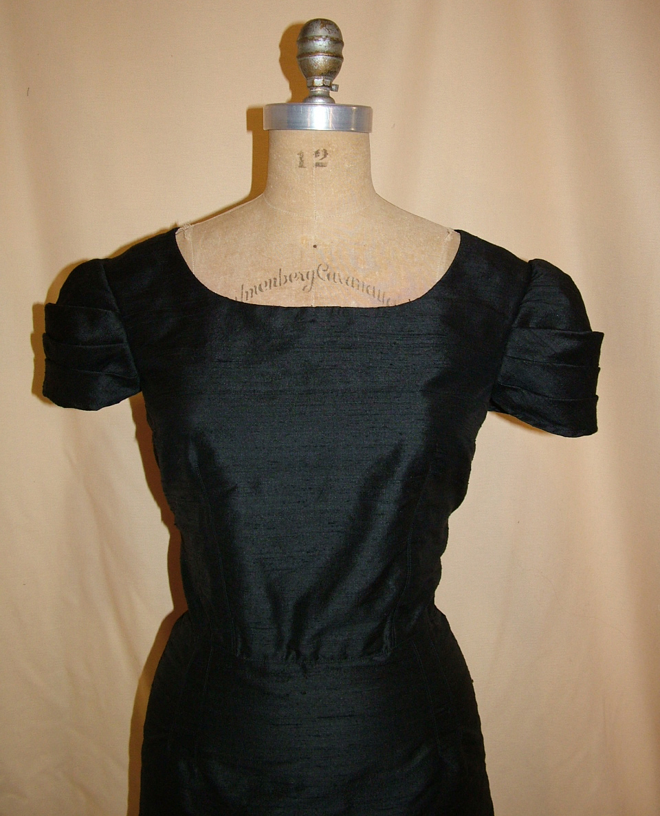 1950s Style Scoop Neck Wiggle Dress With Detachable Peplum Bustle Custom Made in Your Size From a Vintage Pattern 1951