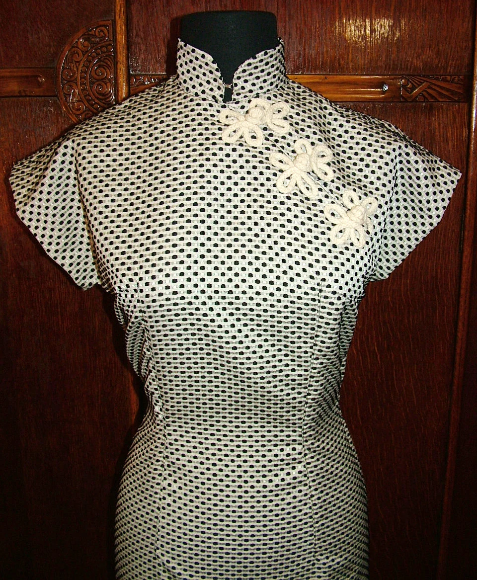 1950s Style Asian Cheongsam Wiggle Dress Custom Made in Your Size From a Vintage Pattern 1955
