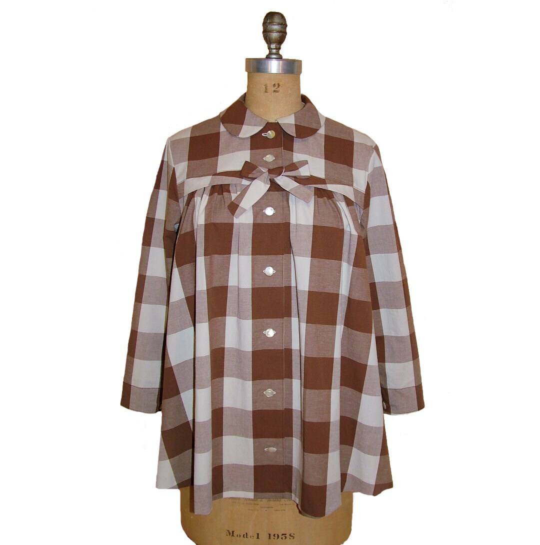 1950s Style Button Up MATERNITY Blouse and Pencil Skirt or Shorts Custom Made in Your Size From a Vintage Pattern 1955