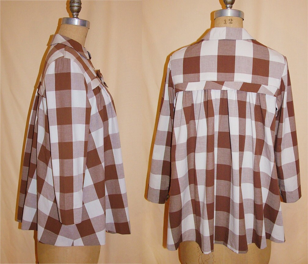 1950s Style Button Up MATERNITY Blouse and Pencil Skirt or Shorts Custom Made in Your Size From a Vintage Pattern 1955