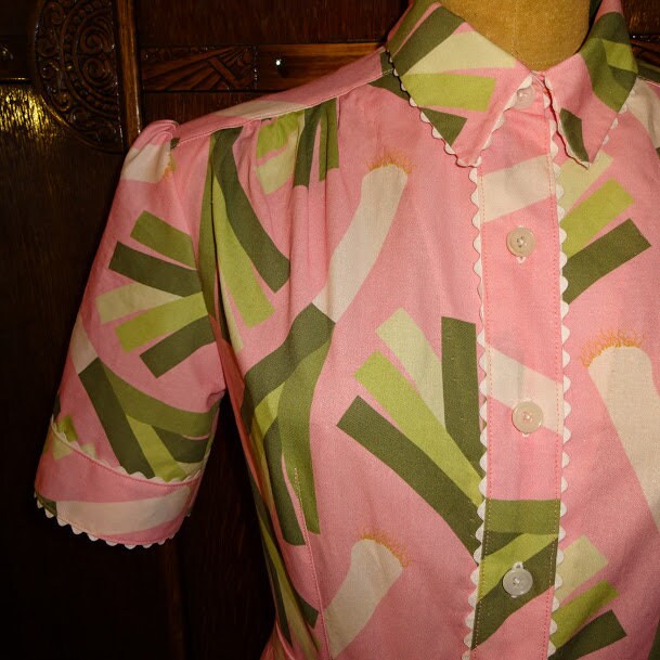 1950s Style Classic Button Up Shirt Dress with Pencil or Full Pleated Skirt Custom Made in Your Size From a Vintage Pattern 1957