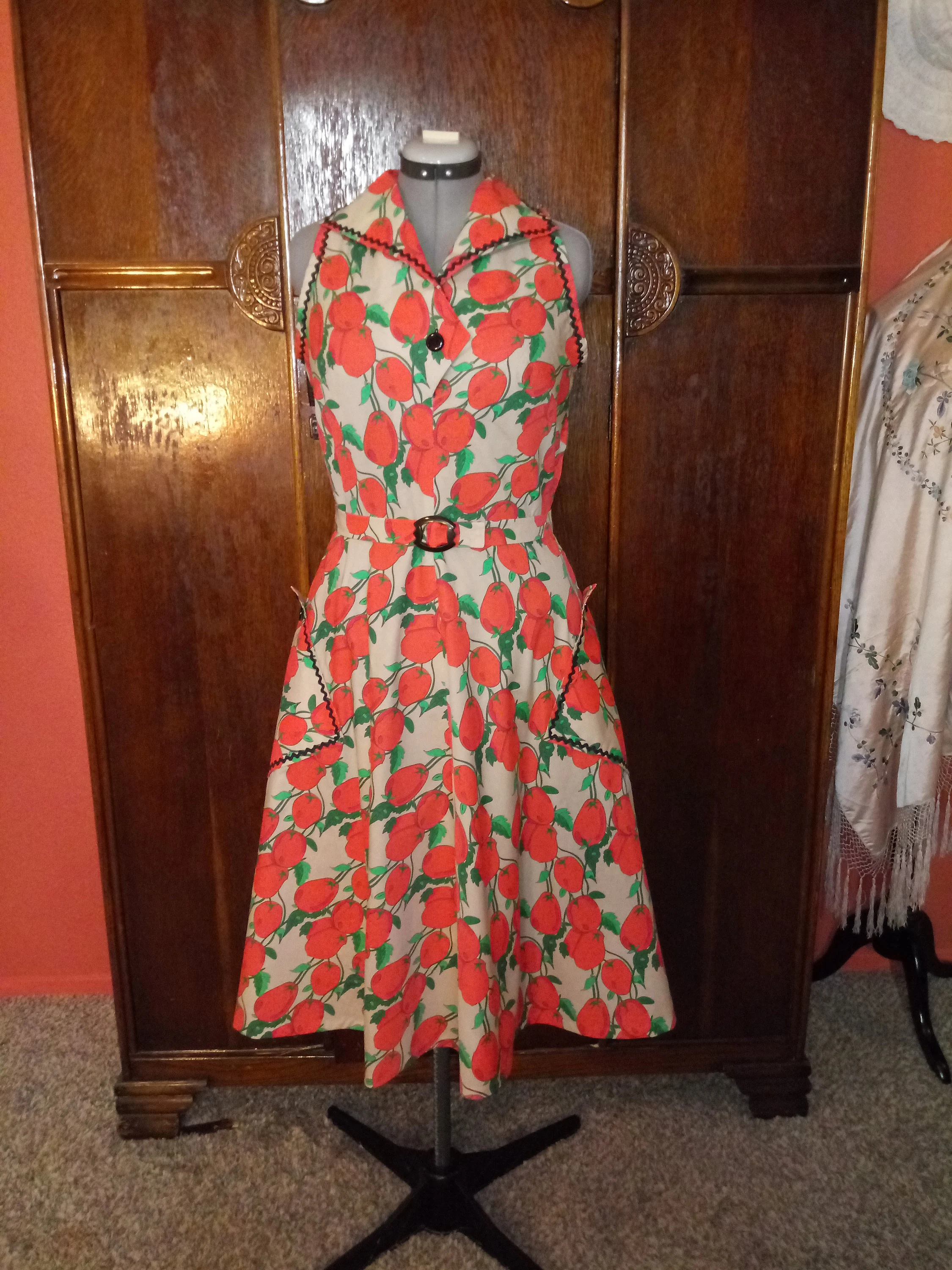 1950s Style Sleeveless Full Skirt Dress with HUGE Patch Pockets Custom Made in Your Size From a Vintage Pattern 1953