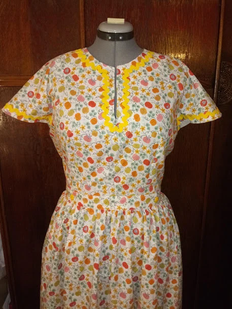 1950s Style Wrap Around Dress with Keyhole Neck and Flutter Sleeves Custom Made in Your Size From a Vintage Pattern 1954